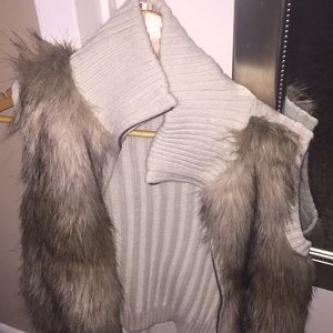 A fur white vest